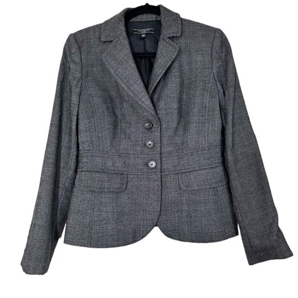 Ann Taylor Jackets & Blazers - ANN TAYLOR WOOL BLEND 3 BUTTON LONG SLEEVE GRAY BLAZER 2